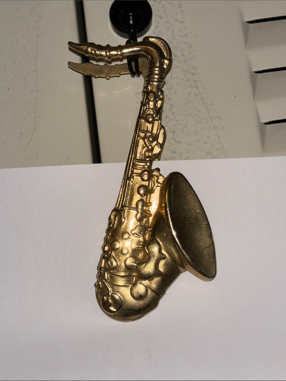 Vintage Brass Saxaphone Paperweight/ Clip